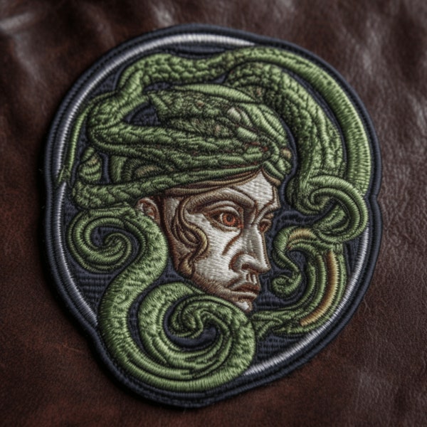 Medusa Snakes Patch Iron-on/Sew-on Applique for Backpack Clothing Vest Bag Jacket Hat, Myth of Olympus, Argonaut, Greek Legendary Creature