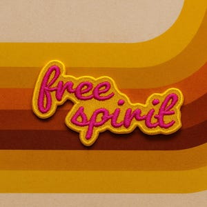 Free Spirit Patch Embroidered Iron On Applique for Vest & Jacket, Biker Badge, Motorcycle Patch, Adventure Patch, Retro Patch, Hippie Patch