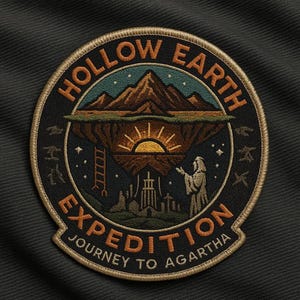 Hollow Earth Expedition Patch/Journey to Agartha/Iron-On Patch/Paranormal Badge/Government Secrets & Cover-Ups/Sew-On Applique for Clothing
