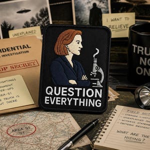 Question Everything Patch/UFO Patch/Area-51 Patch/Iron On Patch/Paranormal Patch/Retro Xfiles Patch/Cover-Up/Government Secrets Patch/Aliens