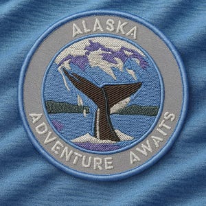 Adventure Awaits in Alaska Patch/Iron-On Patch/Travel Souvenir Gift/Embroidered Sew-On Applique for Clothing Jacket/Vest Backpacks Gear