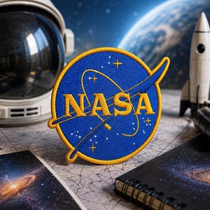 NASA Patch/Iron-On Patch/Science Badge/Astronaut Space/Stars & Planets/Embroidered Sew-On Applique for Clothing Vest/Jacket Hat Backpack