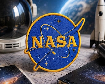 NASA Patch/Iron-On Patch/Science Badge/Astronaut Space/Stars & Planets/Embroidered Sew-On Applique for Clothing Vest/Jacket Hat Backpack