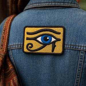 Eye of Horus Embroidered Patch – Ancient Egyptian Protection Symbol Sew-On Applique, Egyptian Mythology Patch for Jackets & Craft Projects