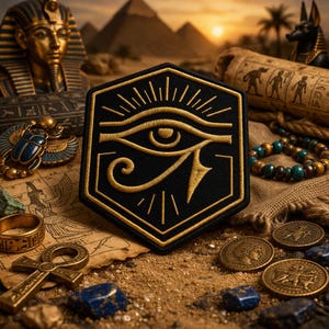 Eye of Horus Patch/Iron-On Patch/Ancient Egyptian Protection Symbol/Egypt Gift/Embroidered Sew-On Applique for Clothing Backpacks Jackets