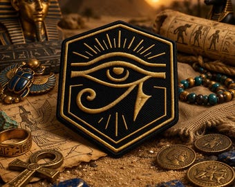 Eye of Horus Patch/Iron-On Patch/Ancient Egyptian Protection Symbol/Egypt Gift/Embroidered Sew-On Applique for Clothing Backpacks Jackets