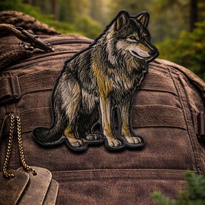 Wolf Patch/Iron-on Patch/Wild Animal Badge/Nature & Wildlife Gift/National Park/Sew-on Applique for Clothing Vest/Jacket Backpack Hats Gear