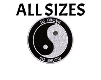ying独家的 onlyahead(2cm幅)3ビックアポロ　ying Yin and Yang Iron-on Patch | Black and White Yoga, Chain Zen