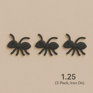 Mini Black Ant Patch - Insekt Bug Badge 3,8 cm (3er-Pack, zum Aufbügeln)