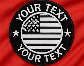 Custom US Military Name Patch, Custom Name US Flag Patch, Sew on/Iron On/Hook & Loop Patches for Jacket Backpack Hats, 4th of July Patch