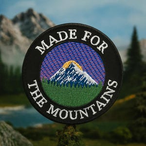 Custom Name Patch/Personalized Text/Iron-on Mountain Patch/Decorative Patch/Nature Lover Gift/DIY Embroidery/Wildlife Patch/Nature Patch