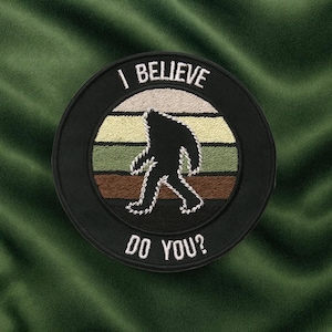 Custom Name Patch/Your Text/Bigfoot Patch/Iron-On Patch/Embroidered Sew-On Applique for Clothes/Cryptid Patch/Sasquatch Patch/Folklore Patch