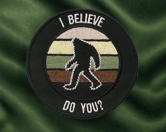 Custom Name Patch/Your Text/Bigfoot Patch/Iron-On Patch/Embroidered Sew-On Applique for Clothes/Cryptid Patch/Sasquatch Patch/Folklore Patch