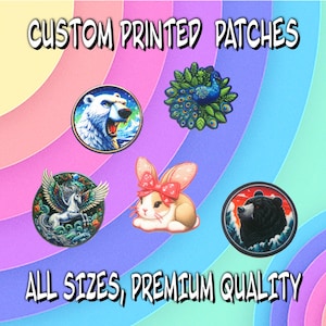 Custom Photo Patch, Sublimated Patch, Embroidered Merrow or Satin Border Patch, Sublimation Dye Printed Twill Patch, Square, Triangle, Round