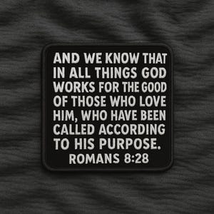 Romans 8:28 Patch Christian Religious Embroidered Patch Applique for Hats Backpacks Jackets Gifts for Her/Biker Vest Patch/Faith Patches