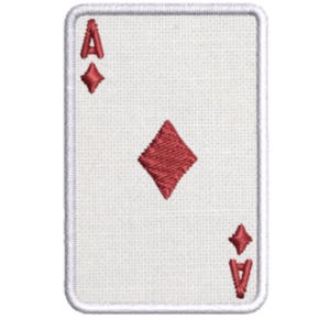 Patch de Ás de Ouros, Patch de Carta de Pôquer Bordado para Jaquetas e Coletes, Patch de Carta de Baralho, Patch de Jogador, Patch de Carta de Cassino, Patch de Motociclista