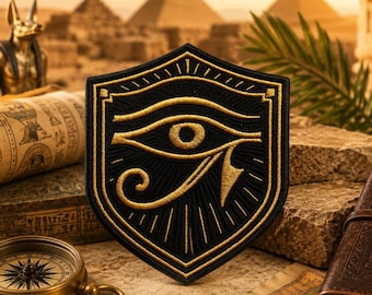 Eye of Horus Patch/Iron-On Patch/Ancient Egyptian Gods/Egypt Pyramids/Mythology Gift/Sew-On Applique for Clothing Vest/Jacket Hats Backpacks