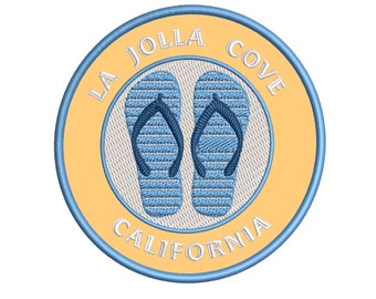 La Jolla Cove - California - Embroidered 3.5" Patch - Iron On / Sewn - Tropical Ocean Vacation Tourist Souvenir - Sea Life Series