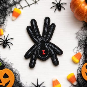 Black Widow Spider Patch/Iron-On Patch/Gothic Gift/Horror Patch/Embroidered Sew-On Applique for Halloween Costume Clothing Vest/Jacket Hats