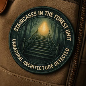 Iron On Staircases in the Forest Unit Patch/UFO Patch/Area-51 Patch/Paranormal Patch/XFiles Inspired Patch/Government Secrets Patch