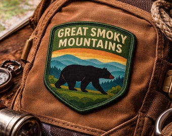 Great Smoky Mountains National Park Patch/Iron-On Patch/Nature Wildlife Badge/Hiking & Camping Souvenir Gift/Sew-On Applique for Clothing