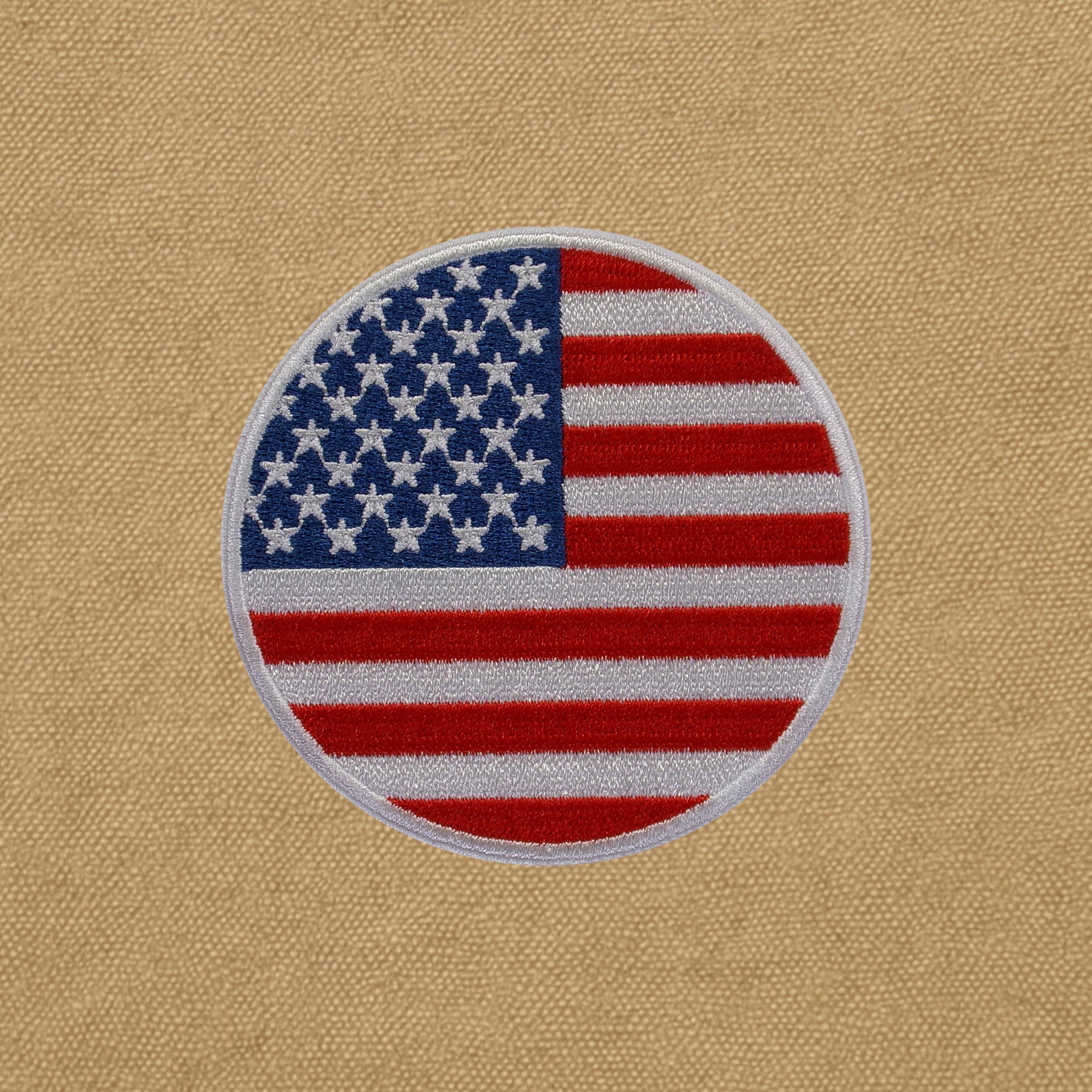 American Flag Iron-On Patch – Embroidered, 1 5/8", Small, USA Made, For Jackets, Bags & More