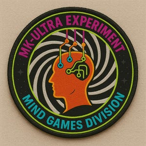MK-Ultra Experiment Patch/Iron-On Patch/UFO Flying Saucers/Paranormal Badge/XFiles Inspired/Government Secrets & Cover-Ups/Sew-On Applique