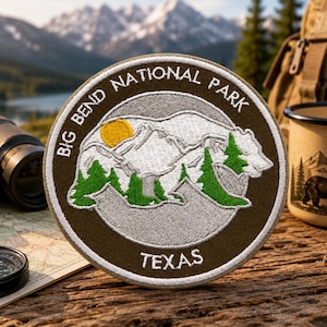 Big Bend Texas Park Patch/Iron-On Patch/Souvenir/Nature Badge/Hiking & Camping/Embroidered Sew-On Applique for Clothing Jacket Hats Backpack