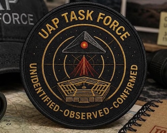 UAP Task Force Patch/Iron On Patch/Paranormal Badge/UFO Flying Saucers/Ancient Aliens/Government Secrets & Cover-Up/Sew-On Applique for Gear