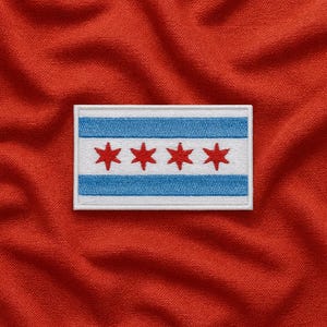 Parche con la bandera de la ciudad de Chicago, bordado termoadhesivo, aplique de la segunda ciudad del condado de Cook, Illinois, para mochilas, uniformes, chaquetas y bandera de EE. UU.