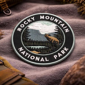 Rocky Mountain Patch/National Park Gift/Iron-On Patch/Nature Badge/Embroidered Sew-On Applique for Clothing Jackets/Vest Backpacks Gear