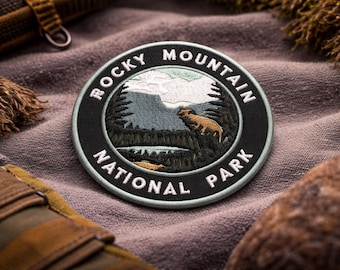 Rocky Mountain Patch/National Park Gift/Iron-On Patch/Nature Badge/Embroidered Sew-On Applique for Clothing Jackets/Vest Backpacks Gear