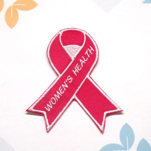 Women&#39;s Health Awareness Pink Ribbon Patch Embroidered Iron-on Support Event Patch for Vest & Backpack, Fundraising Gift, Cause Patch