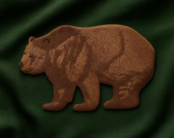 Grizzly Bear Patch/Iron-on Patch/Wild Animals Patch/Animal Badge/Nature Patch/Park Patch/Animal Lover Gift/Decorative Patch/Wildlife