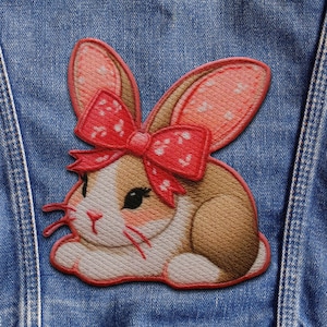 Rabbit Patch/Iron-on Wild Animal Badge/Decorative Patch/Nature Lover Gift/DIY Embroidery/Wildlife Patch/Wild Animal Patch/Bunny/Hare/Easter