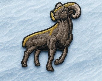 Big Horn Ram Patch/Iron-on Patch/Wild Animal Patch/Animal Badge/Animal Lover Gift/Decorative Patch/Park Patch/Nature Badge/Sew-On Embroidery