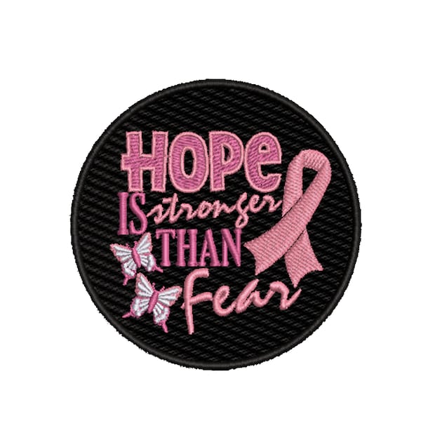 Hope is Stronger Than Fear Patch Embroidered Iron-on DIY Applique for Backpack Jacket Clothing Vest Jeans, Butterfly, Survivor, Fundraiser