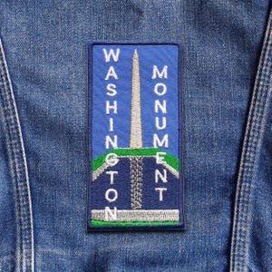 Washington Monument Patch/Iron-on Patch/History Souvenir/National Park Gift/Embroidered Sew-On Applique for Clothing Vest/Jacket Backpacks