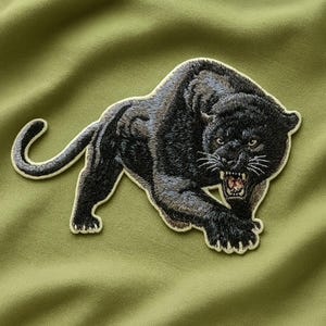 Black Panther Patch/Iron-on Patch/Wild Animal Badge/Big Cat Lovers/Embroidered Sew-On Applique for Clothing Vest/Jacket Backpacks Gear
