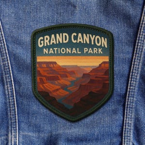 Iron-On Grand Canyon National Park AZ Patch/Nature Badge/Sew-On Applique/Patch for Clothing/Wildlife Patch/Hiking Patch/Souvenir Patch
