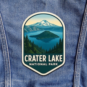 Crater Lake National Park - Waterproof Vinyl Sticker, UV resistant Decal/Sticker Decal/Vinyl Graphic Nature Decal/Car/Truck/Window/Bumper