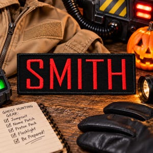 Custom Ghostbusters NAME TAG, Personalized Embroidered PATCH/Iron on/Sew on/ 12cm x 4.5cm,1.75Hx5W Halloween Costume Jumpsuit Decorative