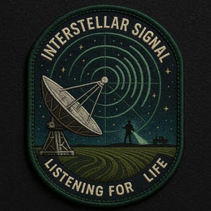 Interstellar Signal Listener Patch/Iron On Patch/Paranormal Badge/XFiles Inspired Gift/Government Secrets/Sew-On Applique for Clothing