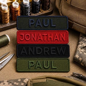 Personalized Name Patch Embroidered, Custom Text Patches Embroidered, Sew On/Iron On Patch Applique for Clothes Hats Backpacks ID Military