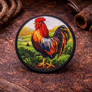 Iron-On The Rooster(El Gallo) Patch/Animal Badge/Rooster Badge/Decorative Patch/DIY Embroidery/Embroidered Applique/Animal Lover Gift