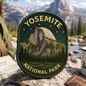 Yosemite National Park Patch/Iron-On Patch/Starry Sky/Nature Badge/Hiking & Camping/Souvenir/Sew-On Applique for Clothing Jacket Backpack