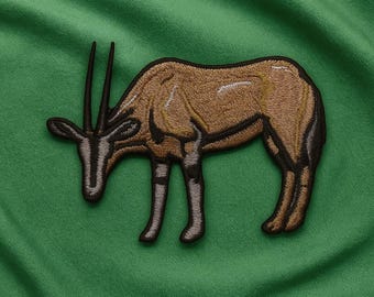 Antelope Patch/Iron-On Patch/Wild Animal Badge/Embroidered Sew-On Applique for Clothing, Jackets/Decorative Patch/Nature Lover Gift/Wildlife