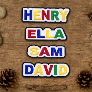 Custom Embroidered Name Patch – Personalized Text Patches | Colorful Name Patch Iron-On, Sew-On, Hook & Loop | For Clothes, Uniforms, Bags