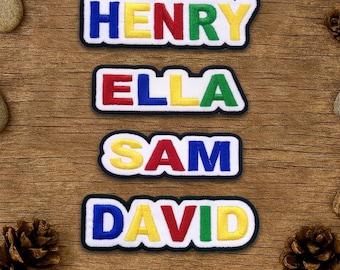 Custom Embroidered Name Patch – Personalized Text Patches | Colorful Name Patch Iron-On, Sew-On, Hook & Loop | For Clothes, Uniforms, Bags