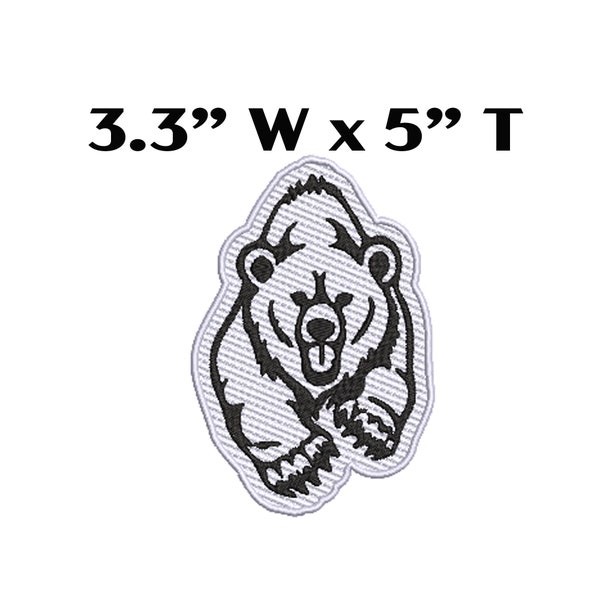 Running Bear Patch Tribal Embroidered DIY Iron-on/Sew-on Applique Vest Jacket Clothing Backpack Denim Jeans Mountain Adventurous Wildlife